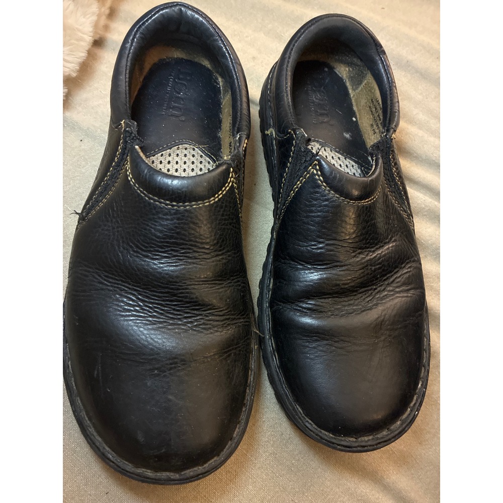 Born Womens Black Leather Slip On Loafers Comfort Shoes W3542 Size 7.5